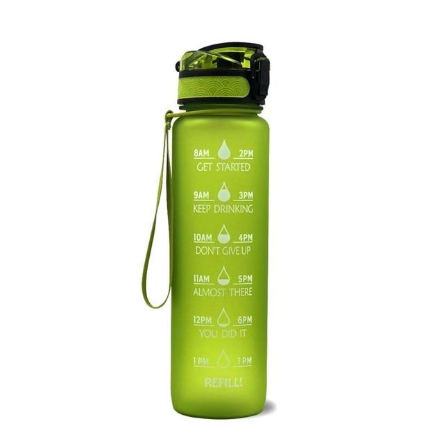 1L Frosted Gradient Water Bottle With Time Marker