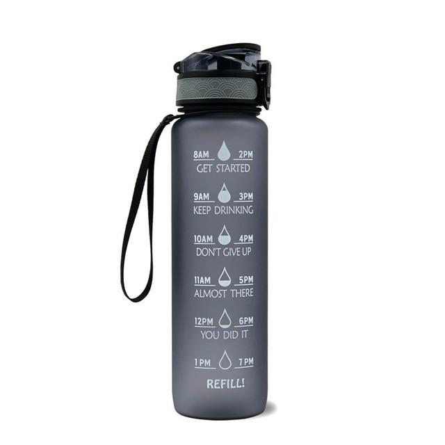 1L Frosted Gradient Water Bottle With Time Marker