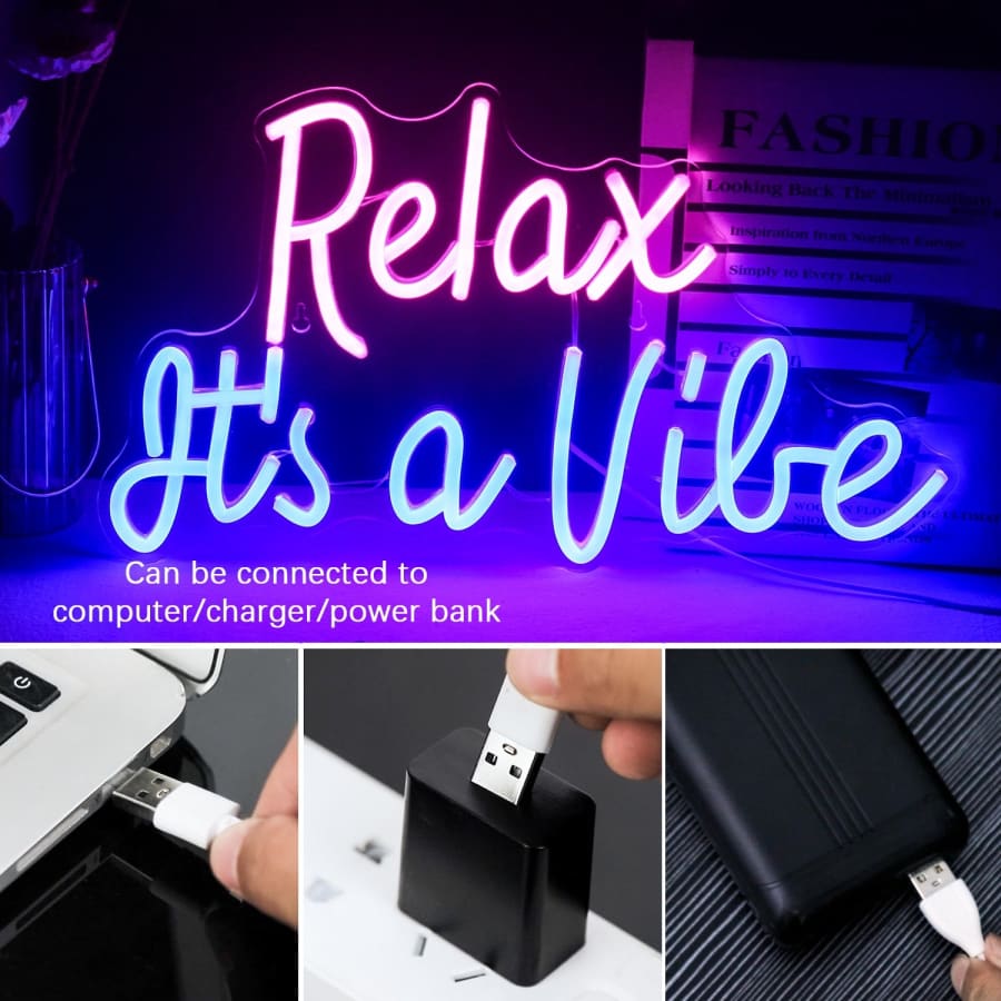 Relax It's a Vibe Neon Night Light