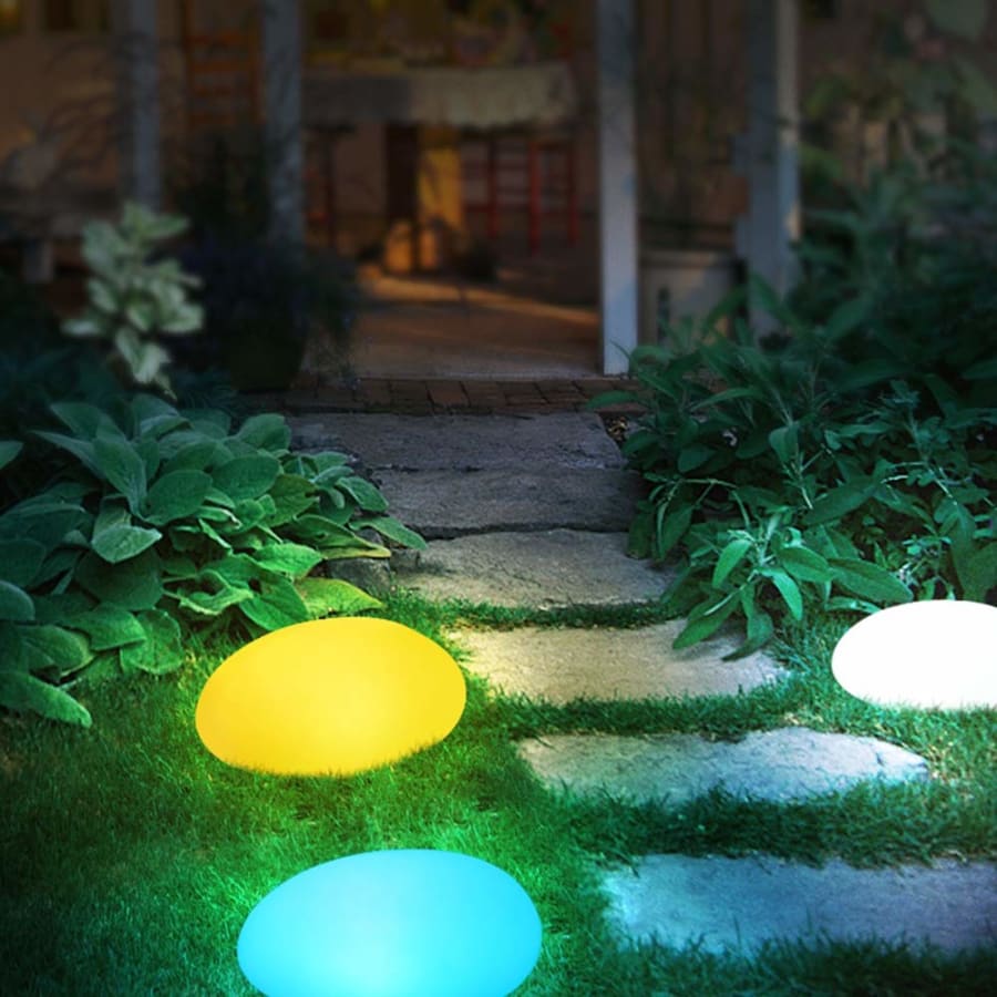 RGB Cobble Stone Solar Garden Light
