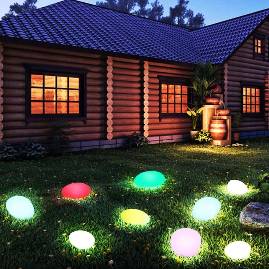 RGB Cobble Stone Solar Garden Light
