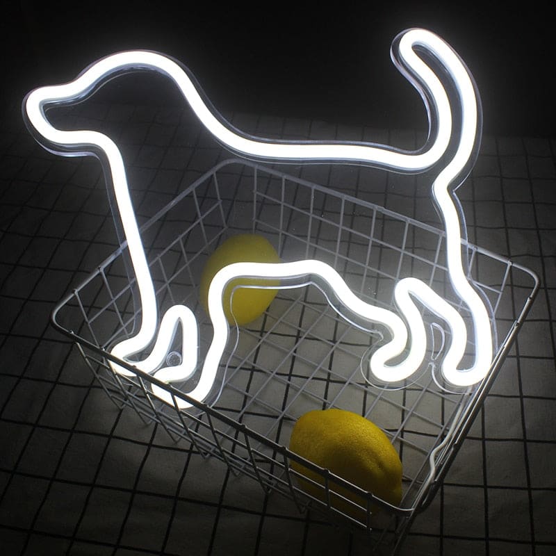 Small Dog Shaped Neon Sign