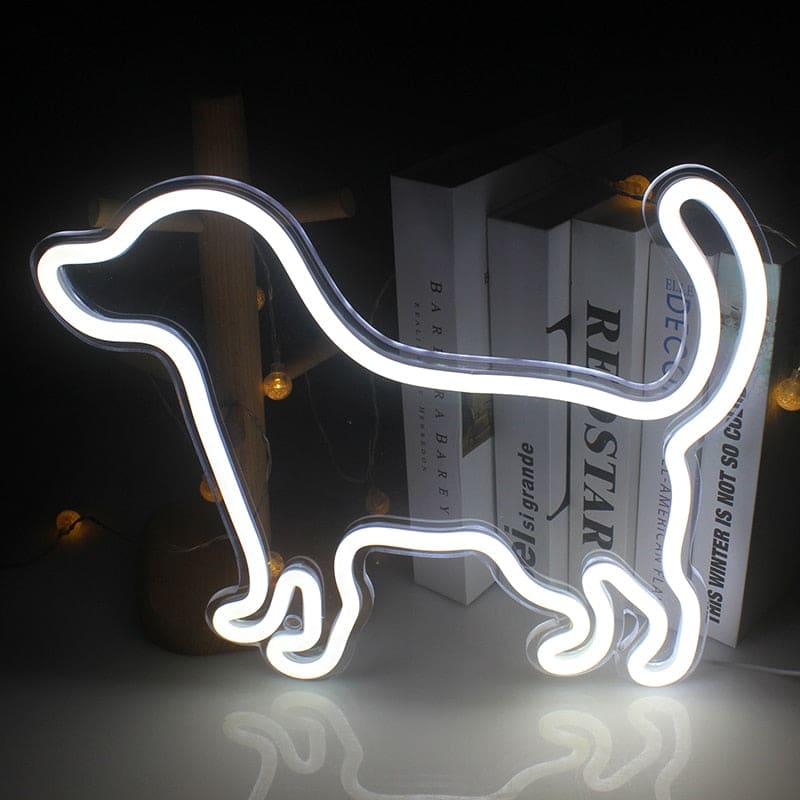Small Dog Shaped Neon Sign