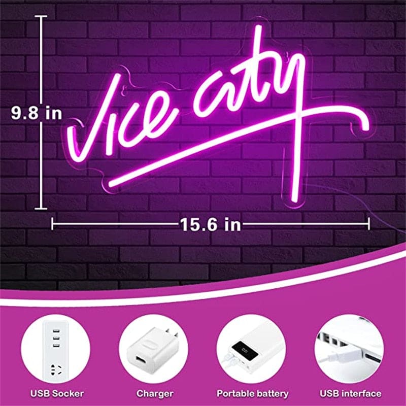 Small Vice City Neon Sign