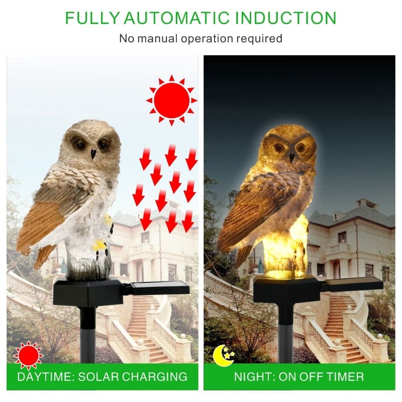Solar Owl Shaped Garden LED Lawn Lamp