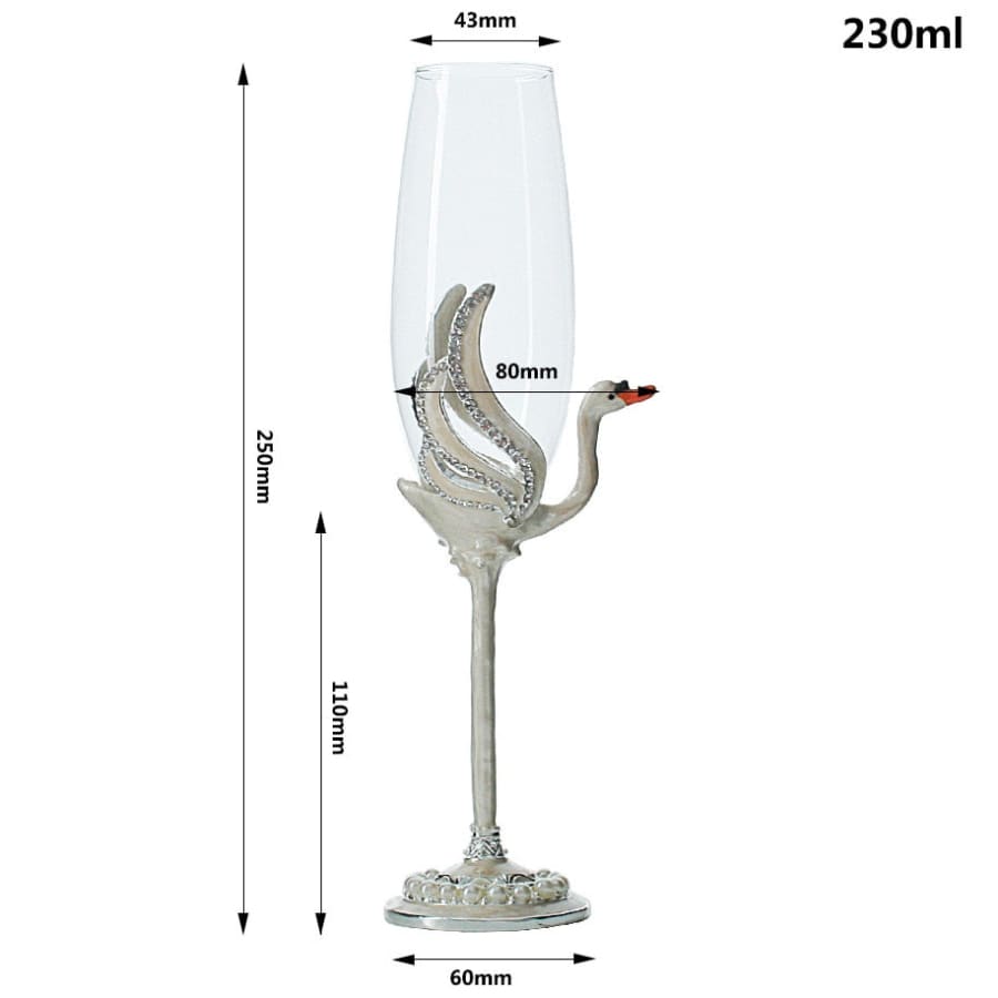 Swan Champagne Wine Glasses