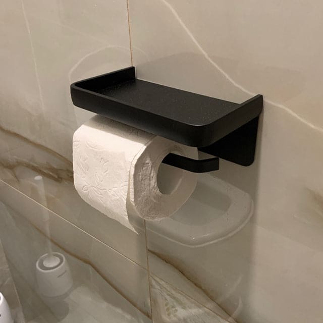 Wall Mount Toilet Paper With Shelf