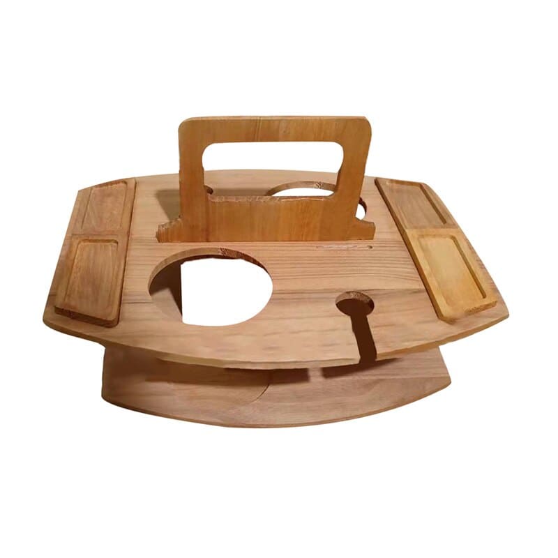 Wooden Folding Picnic Table With Glass Holder